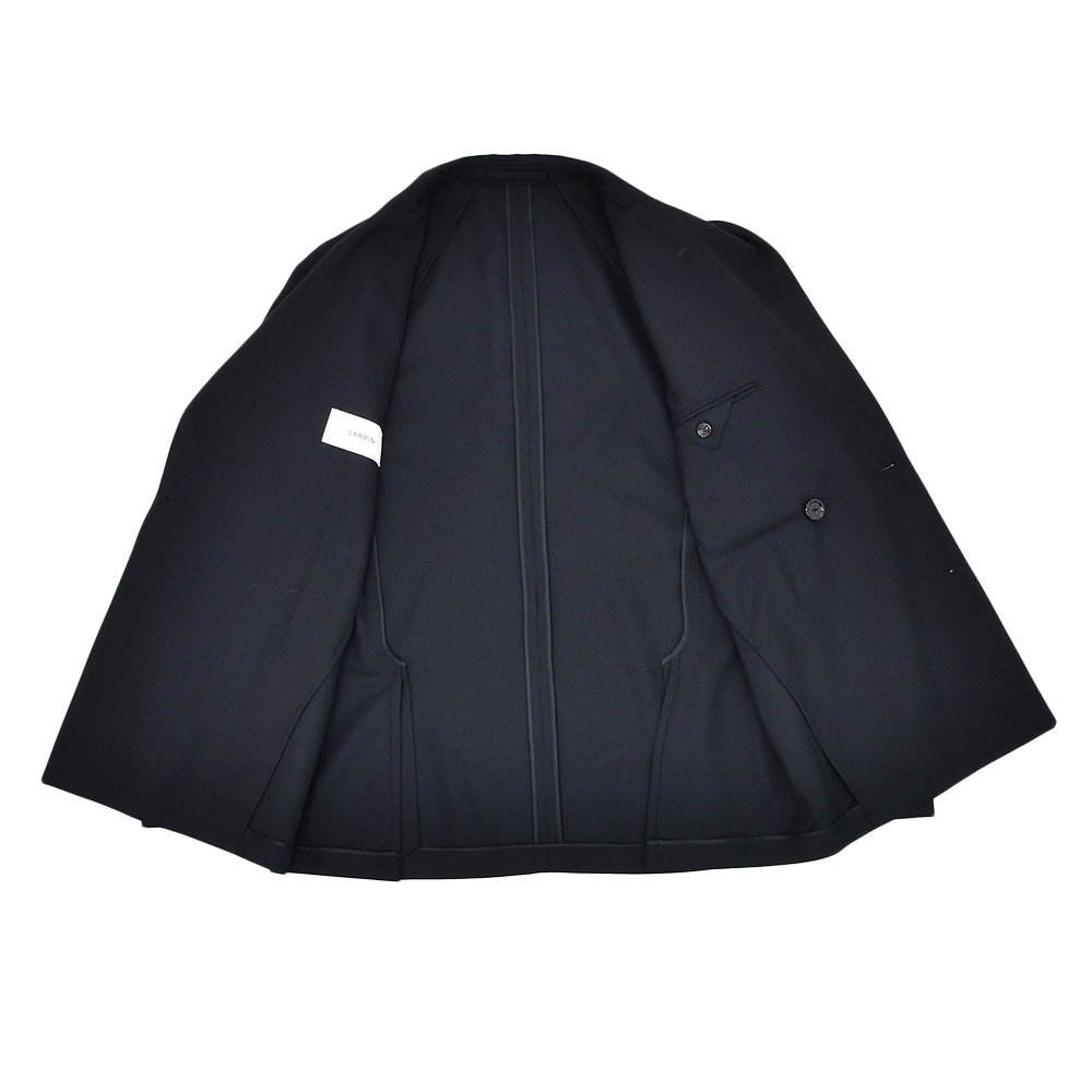 ラルディーニ LARDINI カジュアルジャケット メンズ 6つ釦 ダブルブレスト A6203HQ ウールポリ ネイビー 紺 アンフィニッシュ袖 ボタン付け代金込み 国内正規品の画像