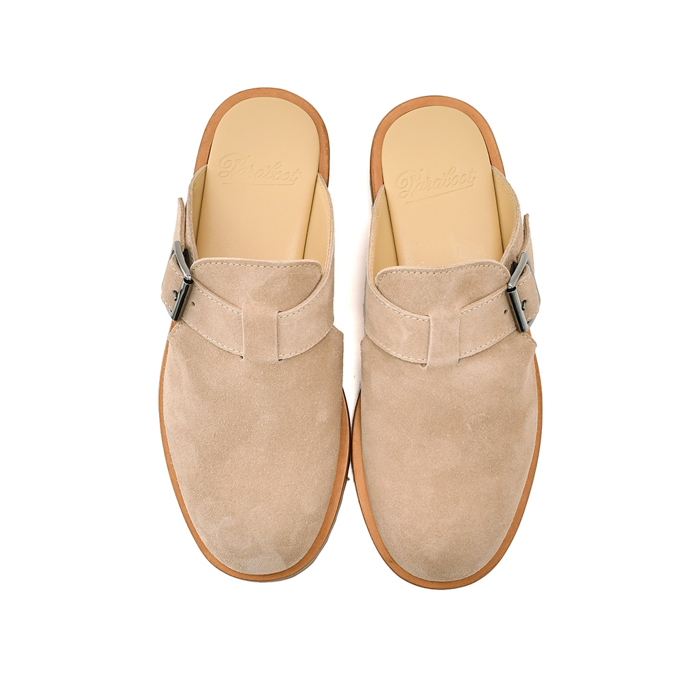 パラブーツ PARABOOT レザーサンダル メンズ ミュールタイプサンダル アテネ ATHENES カーフスエード グレージュ スポーツソール 国内正規品の画像