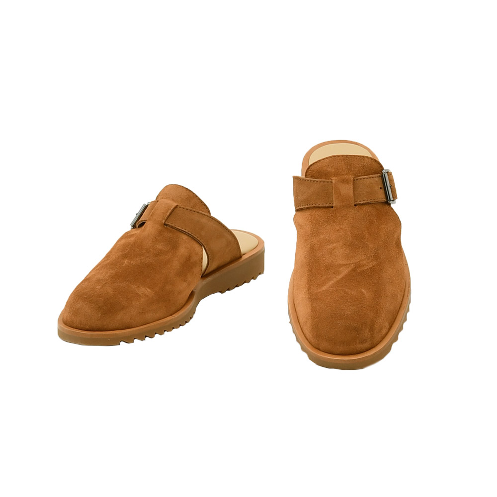 パラブーツ PARABOOT レザーサンダル メンズ ミュールタイプサンダル アテネ ATHENES カーフスエード コニャックブラウン スポーツソール 国内正規品の画像