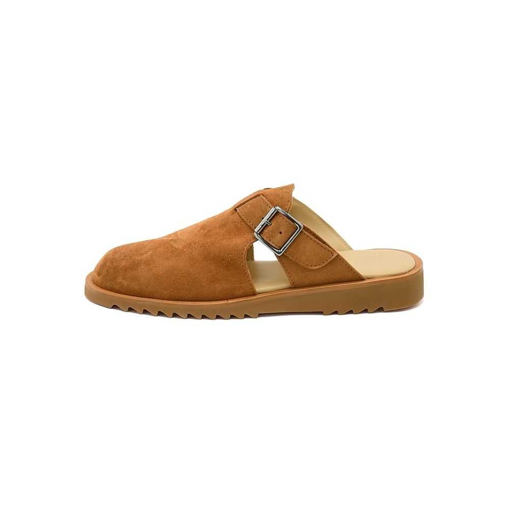 パラブーツ PARABOOT レザーサンダル メンズ ミュールタイプサンダル アテネ ATHENES カーフスエード コニャックブラウン スポーツソール 国内正規品の画像