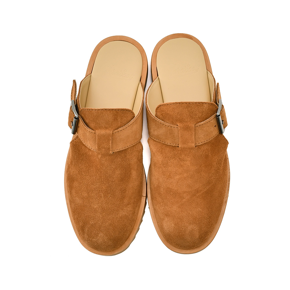 パラブーツ PARABOOT レザーサンダル メンズ ミュールタイプサンダル アテネ ATHENES カーフスエード コニャックブラウン スポーツソール 国内正規品の画像