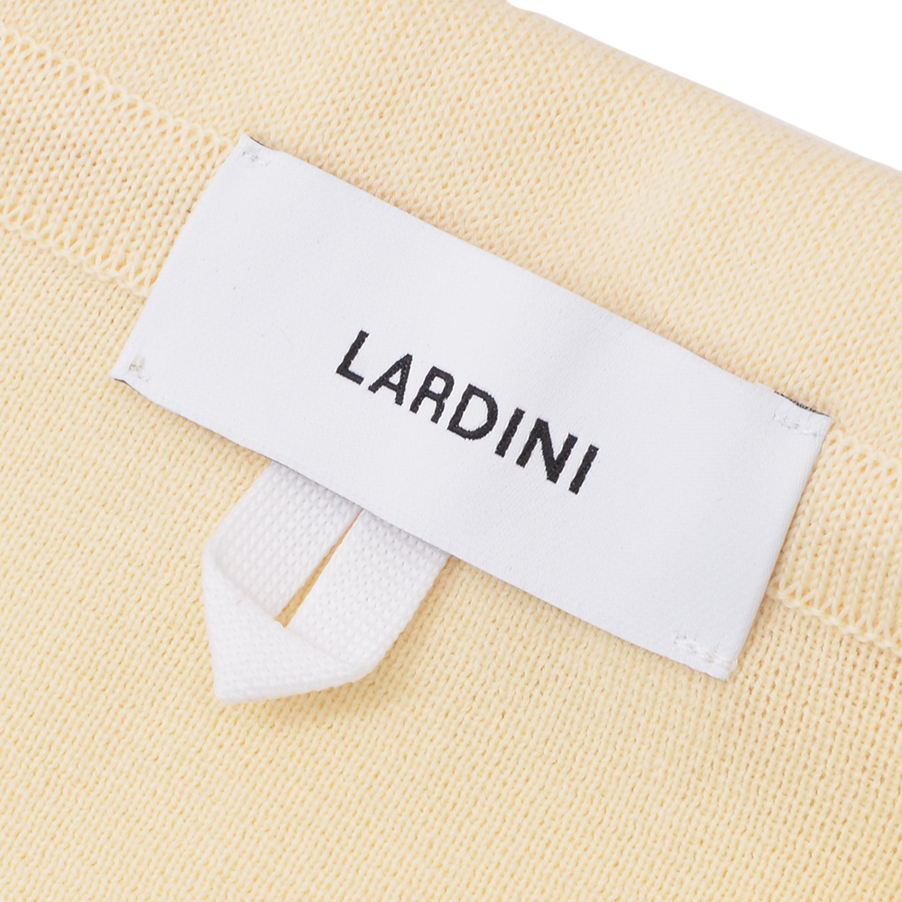ラルディーニ LARDINI ニットジャケット メンズ 2つ釦シングルフロント JBLJM56 コットン100% ミラノリブ イエローベージュ カーディガン 国内正規品の画像