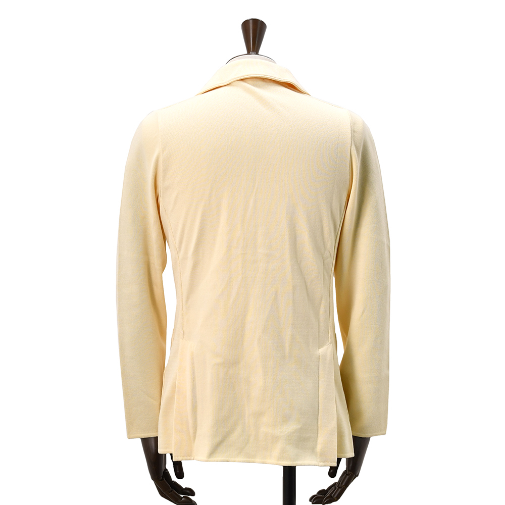 ラルディーニ LARDINI ニットジャケット メンズ 2つ釦シングルフロント JBLJM56 コットン100% ミラノリブ イエローベージュ カーディガン 国内正規品の画像
