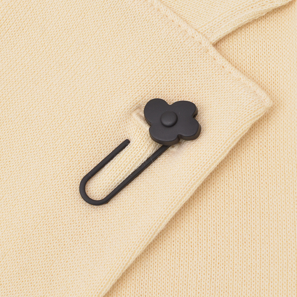 ラルディーニ LARDINI ニットジャケット メンズ 2つ釦シングルフロント JBLJM56 コットン100% ミラノリブ イエローベージュ カーディガン 国内正規品の画像