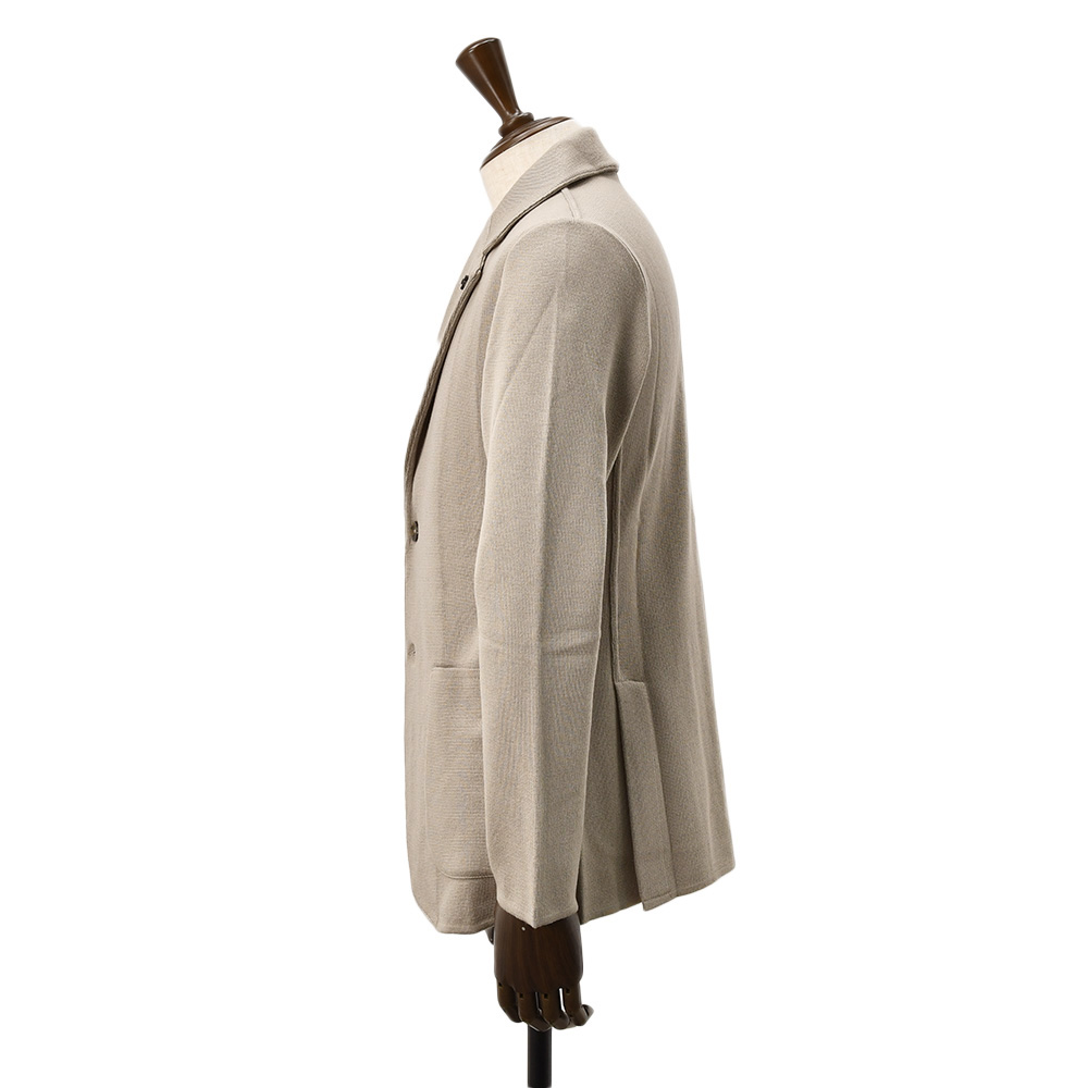ラルディーニ　　LARDINI ニットジャケット メンズ 2つ釦シングルフロント ALJM56 ウール100% グレージュ カーディガン ブート二エール付 国内正規品の画像