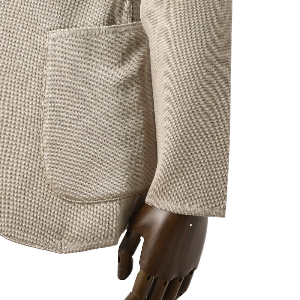 ラルディーニ　　LARDINI ニットジャケット メンズ 2つ釦シングルフロント ALJM56 ウール100% グレージュ カーディガン ブート二エール付 国内正規品の画像