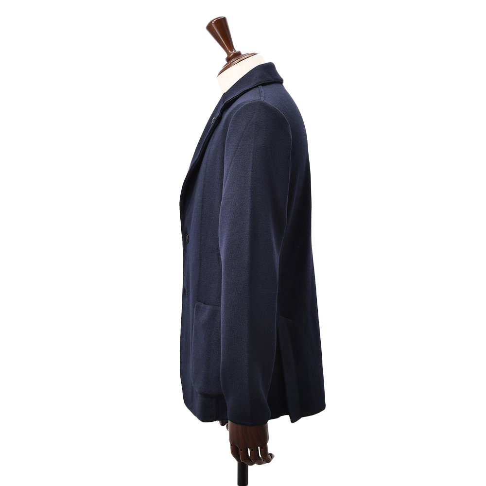 ラルディーニ　　LARDINI ニットジャケット メンズ 2つ釦シングルフロント ALJM56 ウール100% ネイビー カーディガン ブート二エール付 国内正規品の画像