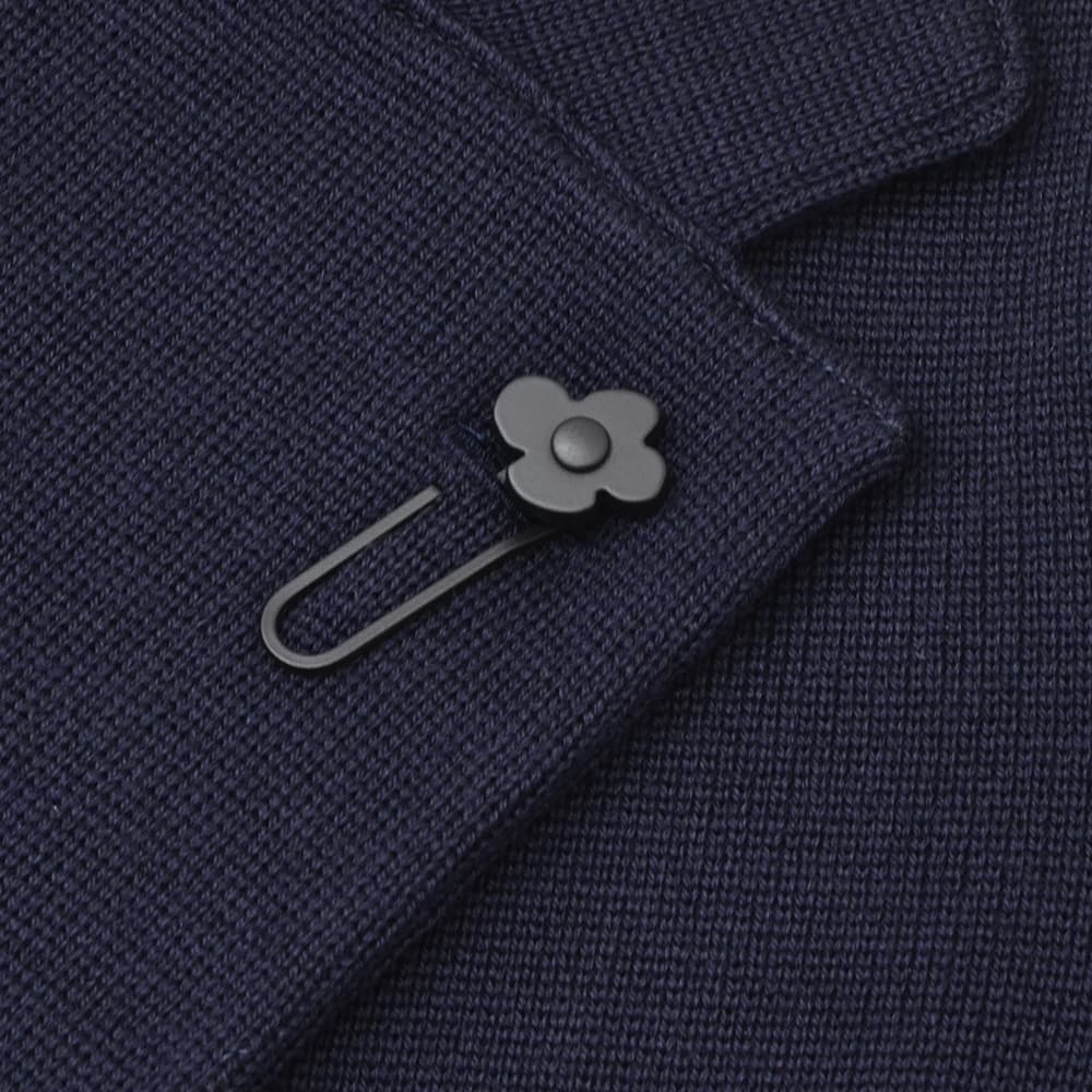 ラルディーニ　　LARDINI ニットジャケット メンズ 2つ釦シングルフロント ALJM56 ウール100% ネイビー カーディガン ブート二エール付 国内正規品の画像