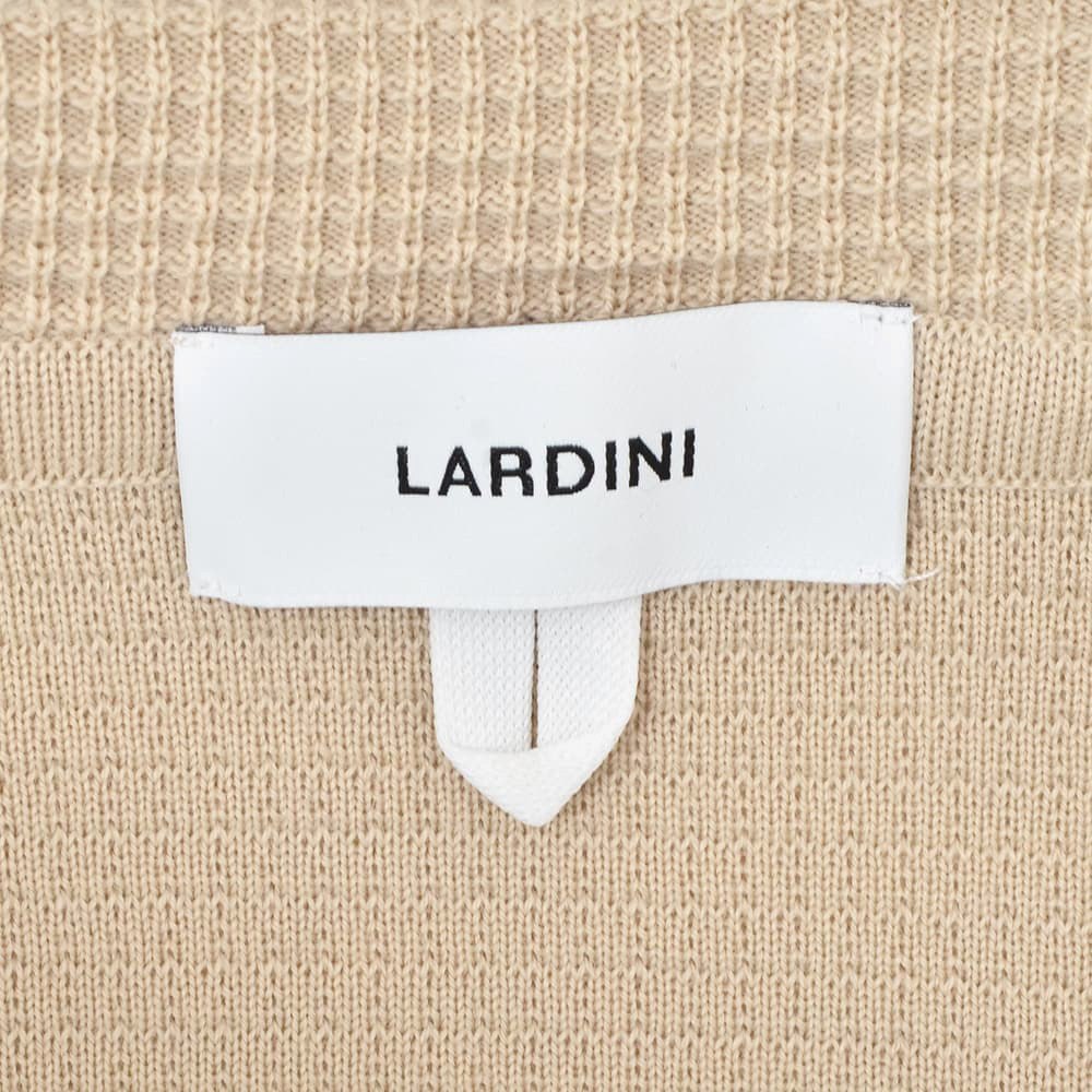 ラルディーニ　　LARDINI ニットジャケット メンズ 2つ釦シングルフロント ALJM56 ウール100% ベージュ カーディガン ブート二エール付 国内正規品の画像