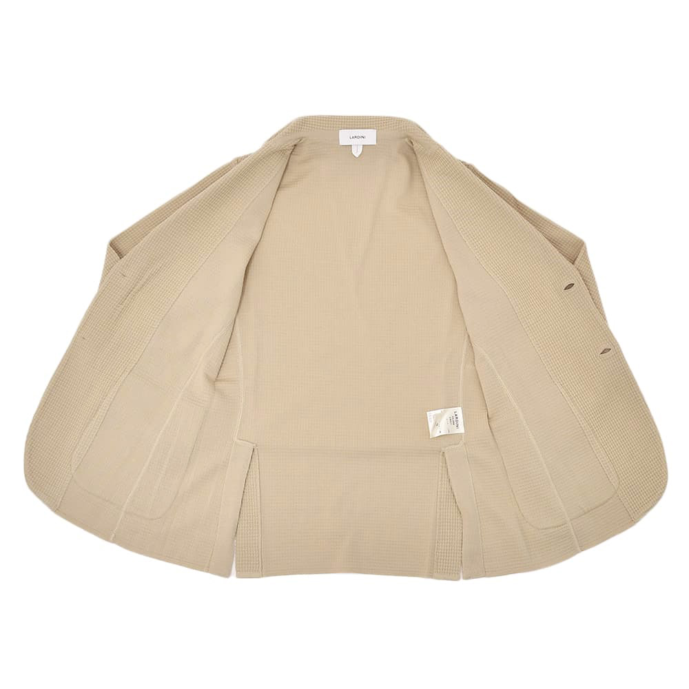 ラルディーニ　　LARDINI ニットジャケット メンズ 2つ釦シングルフロント ALJM56 ウール100% ベージュ カーディガン ブート二エール付 国内正規品の画像