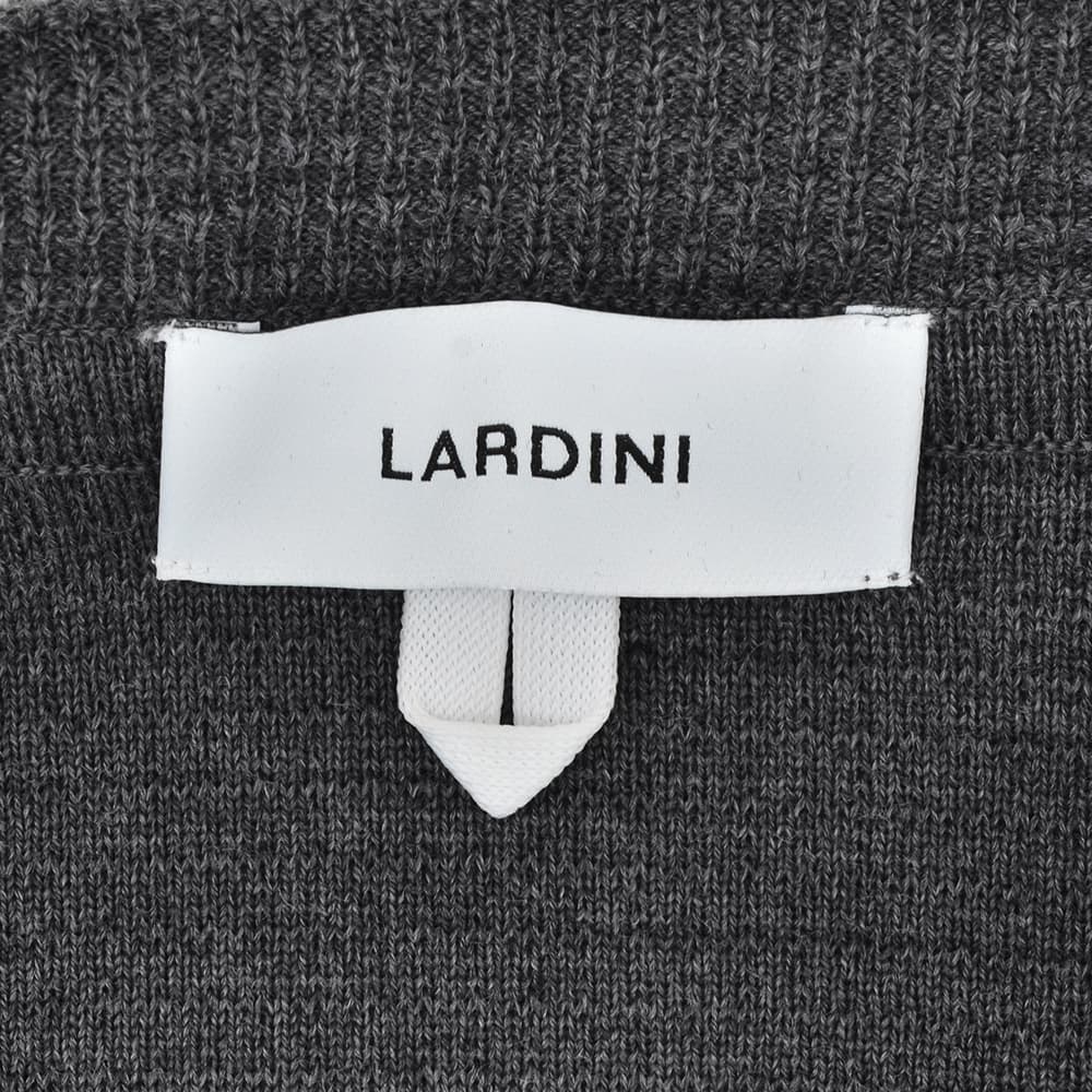 ラルディーニ　　LARDINI ニットジャケット メンズ 2つ釦シングルフロント ALJM56 ウール100% チャコール グレー カーディガン ブート二エール付 国内正規品の画像