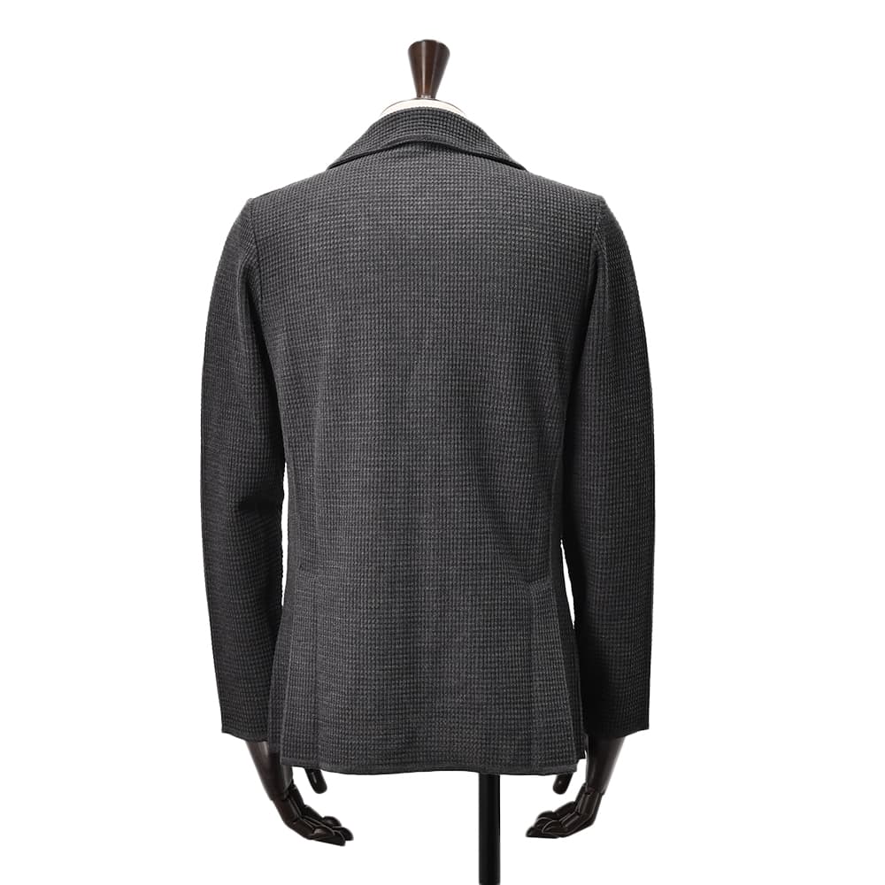 ラルディーニ　　LARDINI ニットジャケット メンズ 2つ釦シングルフロント ALJM56 ウール100% チャコール グレー カーディガン ブート二エール付 国内正規品の画像