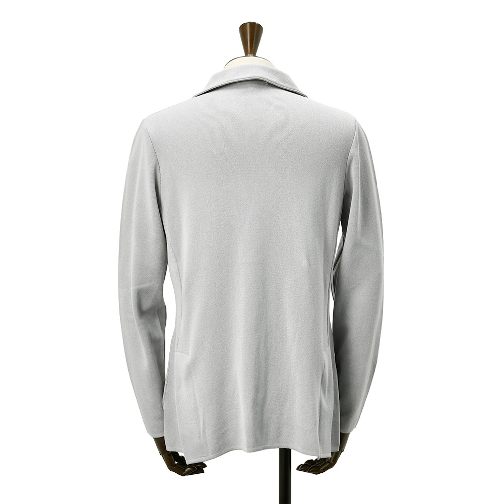 ラルディーニ LARDINI ニットジャケット メンズ 2つ釦シングルフロント CNCJLJM56 コットン100% ミラノリブ ライトグレー カーディガン 国内正規品の画像