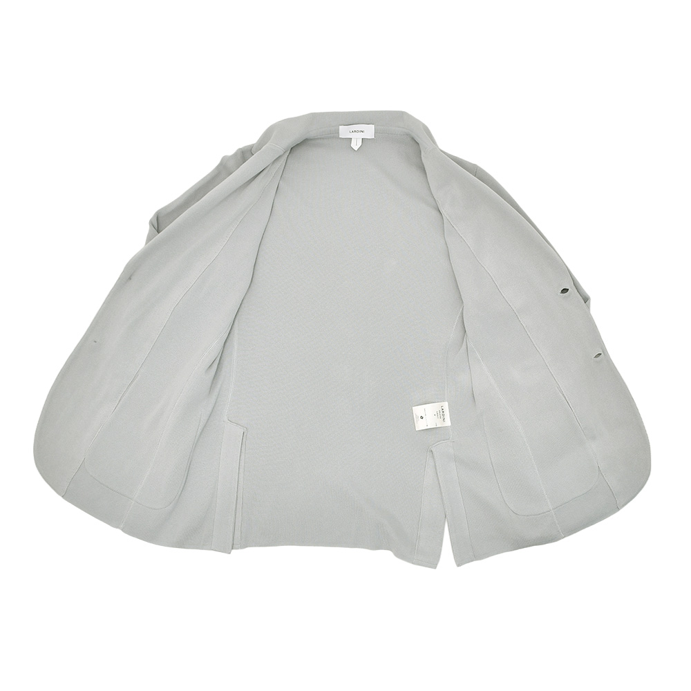 ラルディーニ LARDINI ニットジャケット メンズ 2つ釦シングルフロント CNCJLJM56 コットン100% ミラノリブ ライトグレー カーディガン 国内正規品の画像