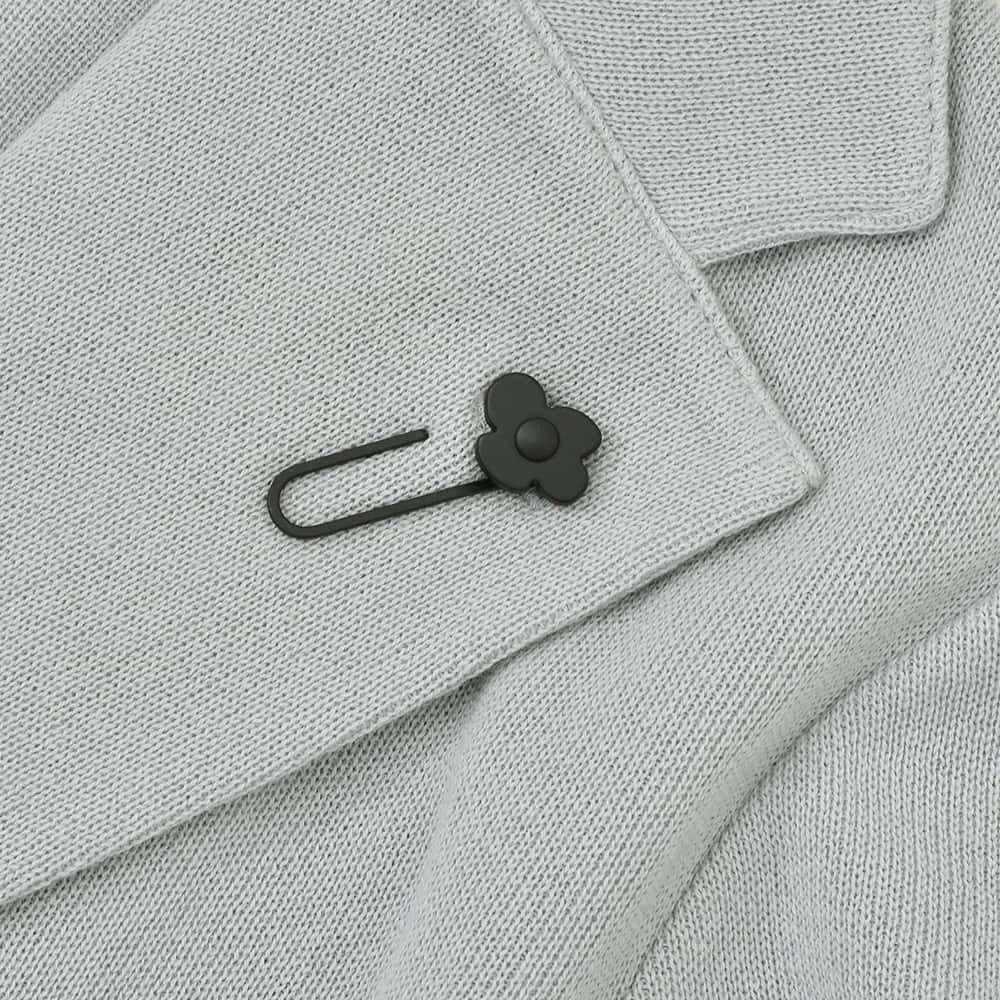 ラルディーニ LARDINI ニットジャケット メンズ 2つ釦シングルフロント CNCJLJM56 コットン100% ミラノリブ ライトグレー カーディガン 国内正規品の画像