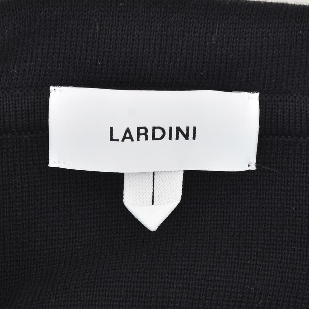 ラルディーニ LARDINI ニットジャケット メンズ 2つ釦シングルフロント CNCJLJM56 コットン100% ミラノリブ ブラック 黒 カーディガン 国内正規品の画像