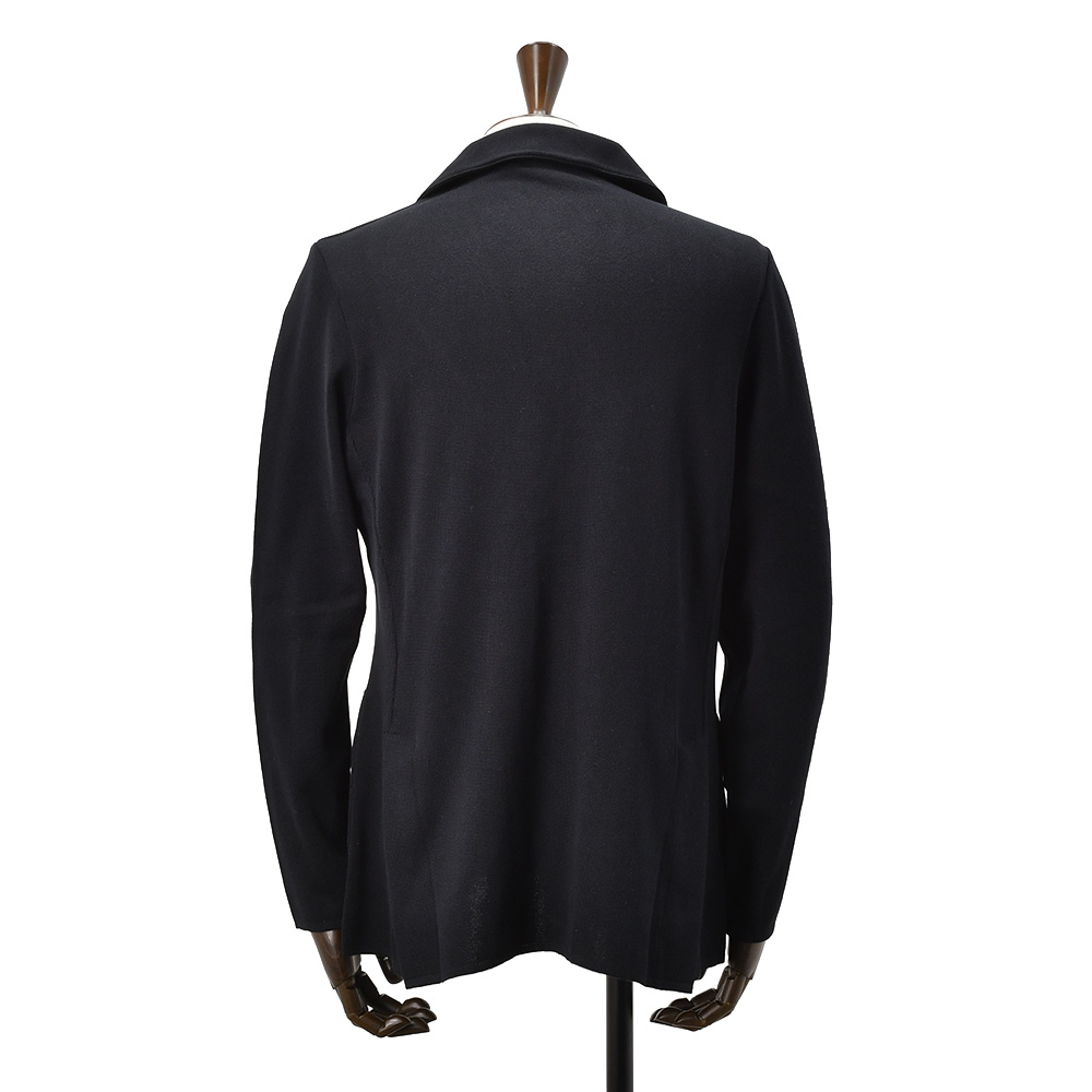 ラルディーニ LARDINI ニットジャケット メンズ 2つ釦シングルフロント CNCJLJM56 コットン100% ミラノリブ ブラック 黒 カーディガン 国内正規品の画像