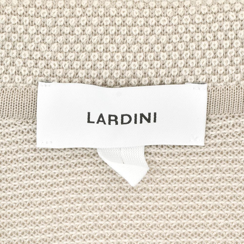 ラルディーニ LARDINI ニットジャケット メンズ 2つ釦シングルフロント CNJLJM70 バーズアイ柄 コットン100% ライトグレー カーディガン 国内正規品の画像