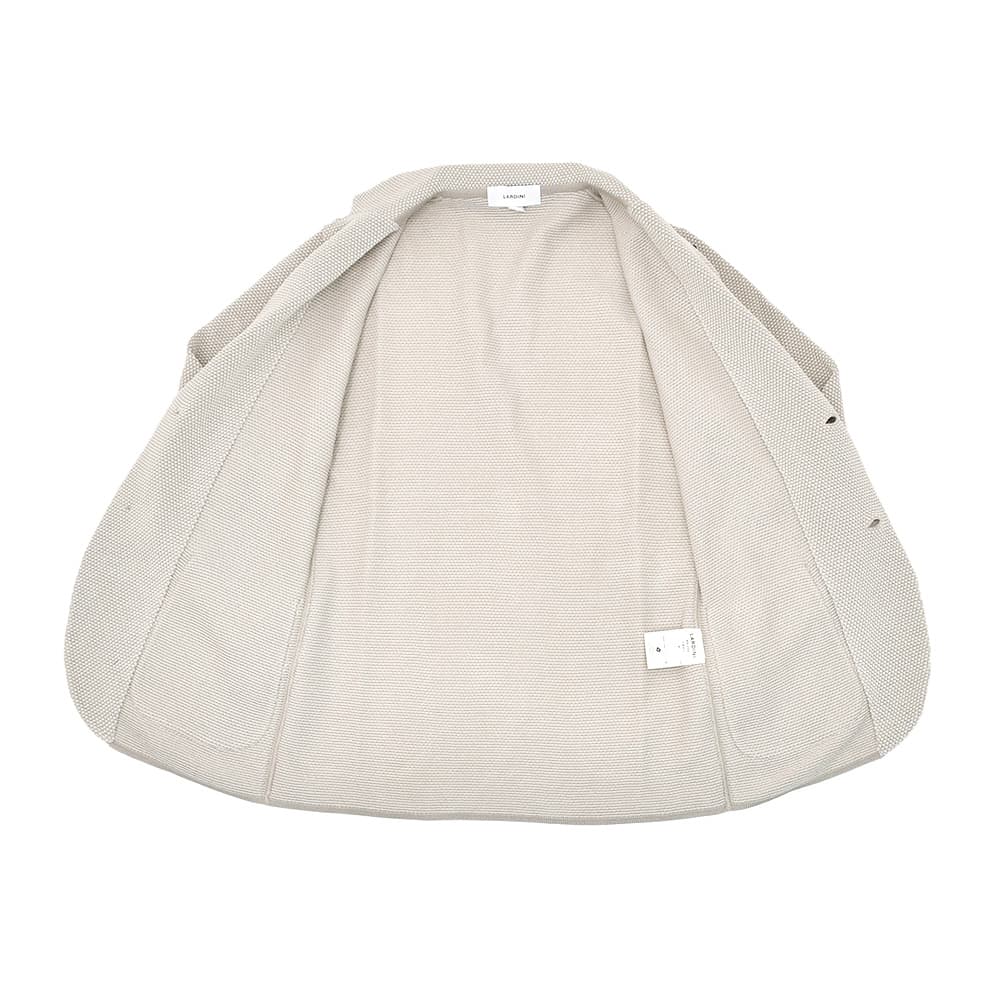 ラルディーニ LARDINI ニットジャケット メンズ 2つ釦シングルフロント CNJLJM70 バーズアイ柄 コットン100% ライトグレー カーディガン 国内正規品の画像