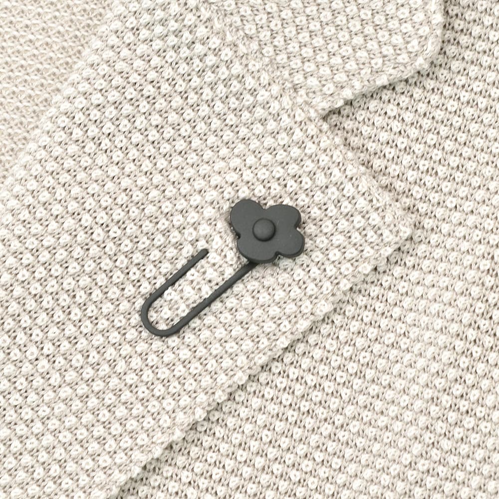 ラルディーニ LARDINI ニットジャケット メンズ 2つ釦シングルフロント CNJLJM70 バーズアイ柄 コットン100% ライトグレー カーディガン 国内正規品の画像