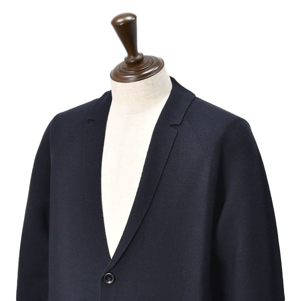 ラルディーニ LARDINI カジュアルジャケット メンズ ウールシルク カシミヤ混 ネイビー 紺 ALJM8903 ニットカーディガン ブートニエール 国内正規品の画像