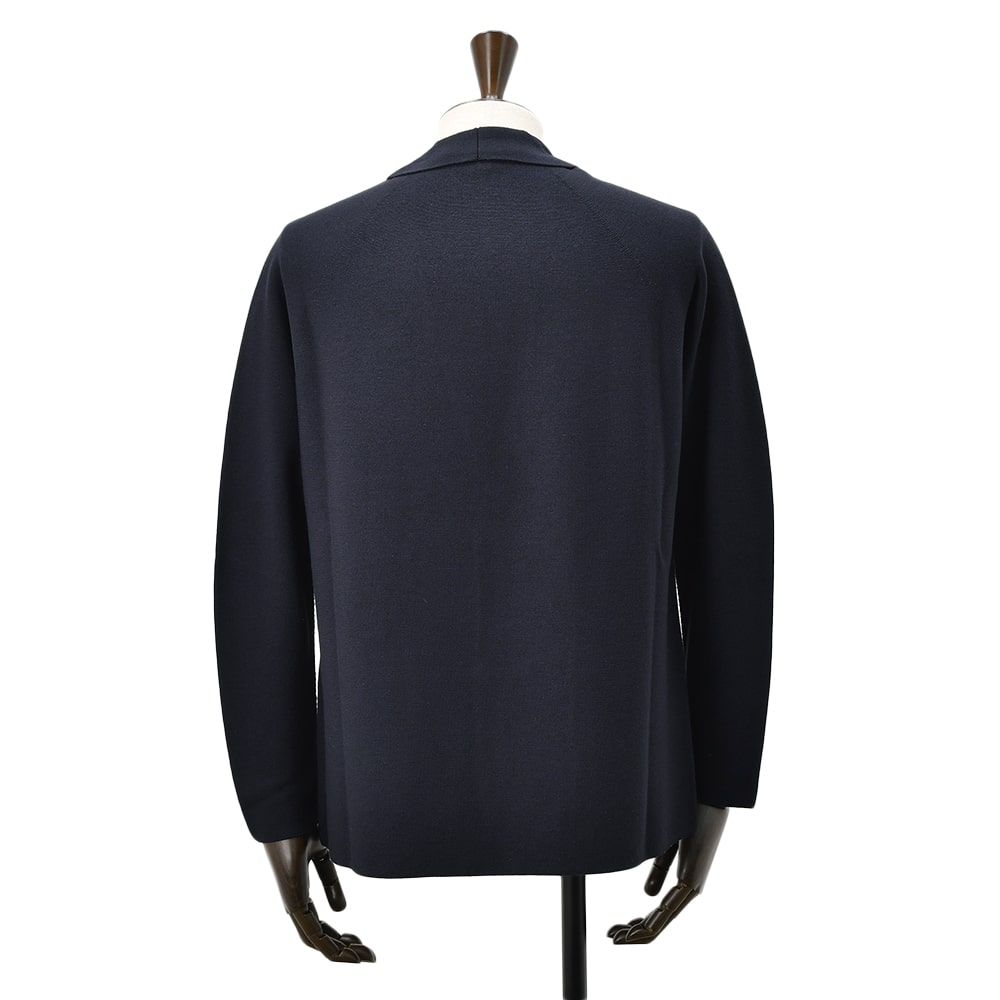 ラルディーニ LARDINI カジュアルジャケット メンズ ウールシルク カシミヤ混 ネイビー 紺 ALJM8903 ニットカーディガン ブートニエール 国内正規品の画像