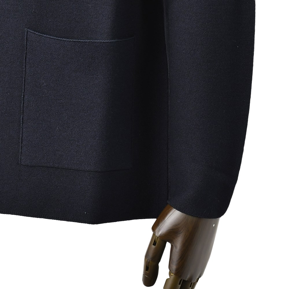 ラルディーニ LARDINI カジュアルジャケット メンズ ウールシルク カシミヤ混 ネイビー 紺 ALJM8903 ニットカーディガン ブートニエール 国内正規品の画像