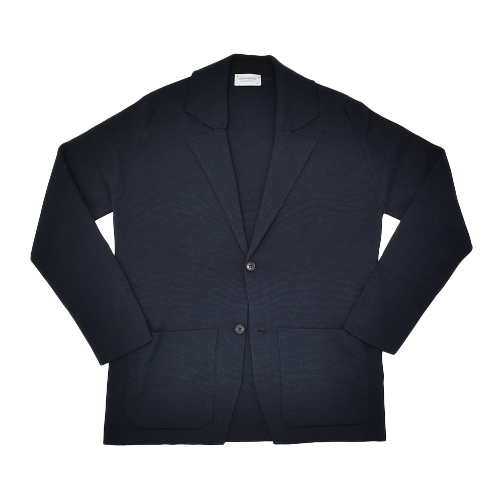 ジョンスメドレー JOHN SMEDLEY イージージャケット メンズ シングル AUTRY オートリ― メリノウール ネイビー 紺 ニットジャケット 24ゲージ 国内正規品の画像