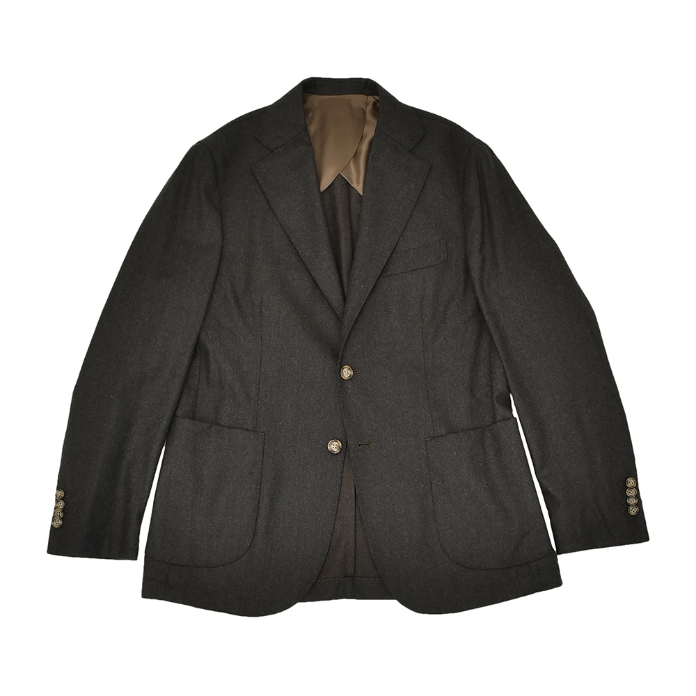 バルバ BARBA シングルジャケット メンズ  BACTIVE ビーアクティブ ヴァージンウール ダークブラウン 茶 サイドベンツ 重ねボタン 国内正規品の画像