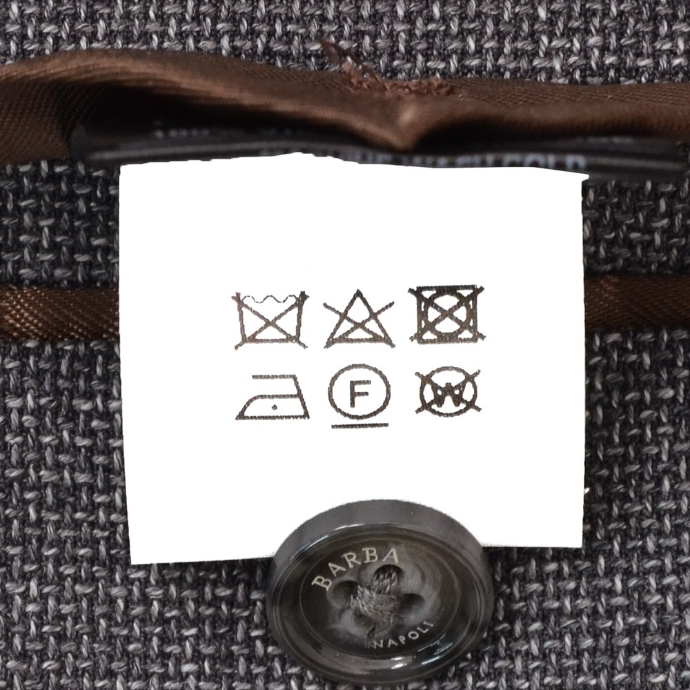 バルバ BARBA シングルジャケット メンズ  BACTIVE ビーアクティブ ウールホップサック グレー サイドベンツ 重ねボタン 国内正規品の画像
