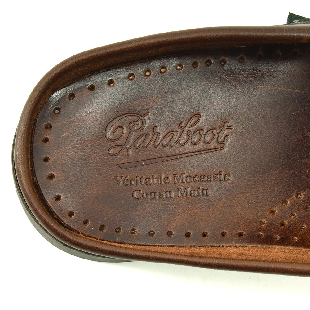 パラブーツ PARABOOT レザーサンダル メンズ スリッポン型 BAHAMAS バハマ アメリカブラウン MARINEソール リスレザー  国内正規品 でらでら公式 ブランド