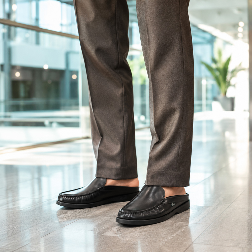 飯*野様 Paraboot パラブーツ レザーサンダル ブラック メンズ Paraboot（パラブーツ） レザーサンダル メンズ スリッポン型 BAHAMAS