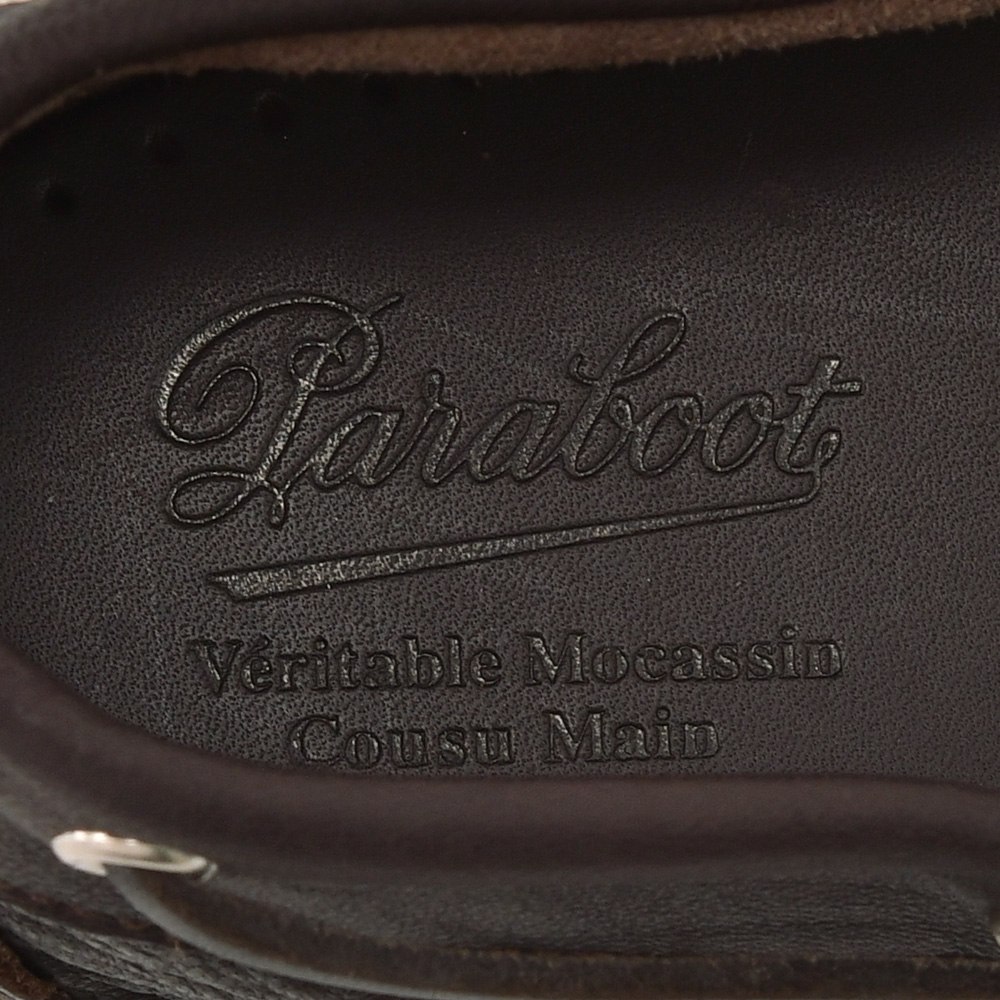 パラブーツ PARABOOT デッキシューズ メンズ BARTH バース ダークブラウン×マロン MARINEソール 鹿革 スリッポン ブレイク製法 国内正規品の画像