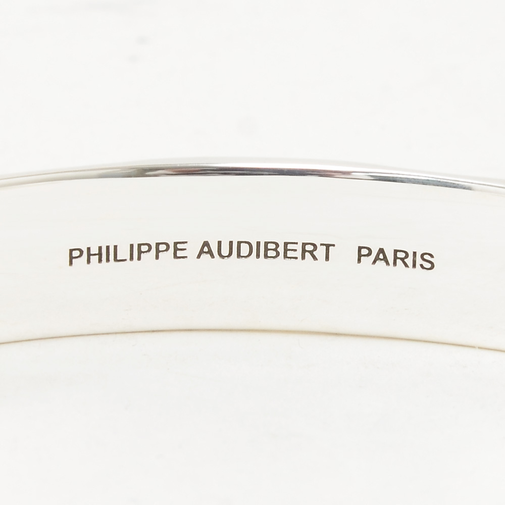 フィリップ オーディベール PHILIPPE AUDIBERT バングル メンズ SOLAR BRACELET シンプルデザイン 真鍮ブレスレット シルバーメッキ 国内正規品の画像