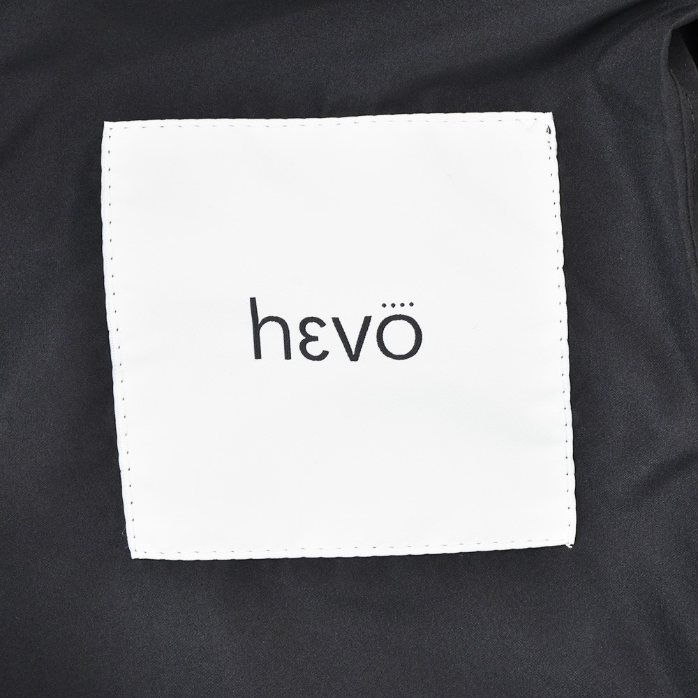 イーヴォ HEVO ベルテッドコート メンズ スプリングコート BRINDISI ブリンディジ コットンツイル ブラック 黒 ダブルブレスト リラックスフィット 国内正規品の画像