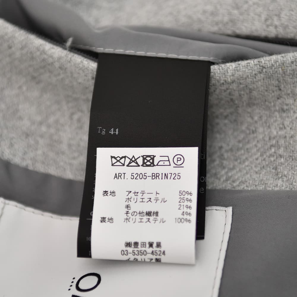 イーヴォ HEVO ベルテッドコート メンズ タイロッケン BRINDISI ブリンディジ ダブルブレスト テクノウール ライトグレー リラックスフィット 国内正規品の画像