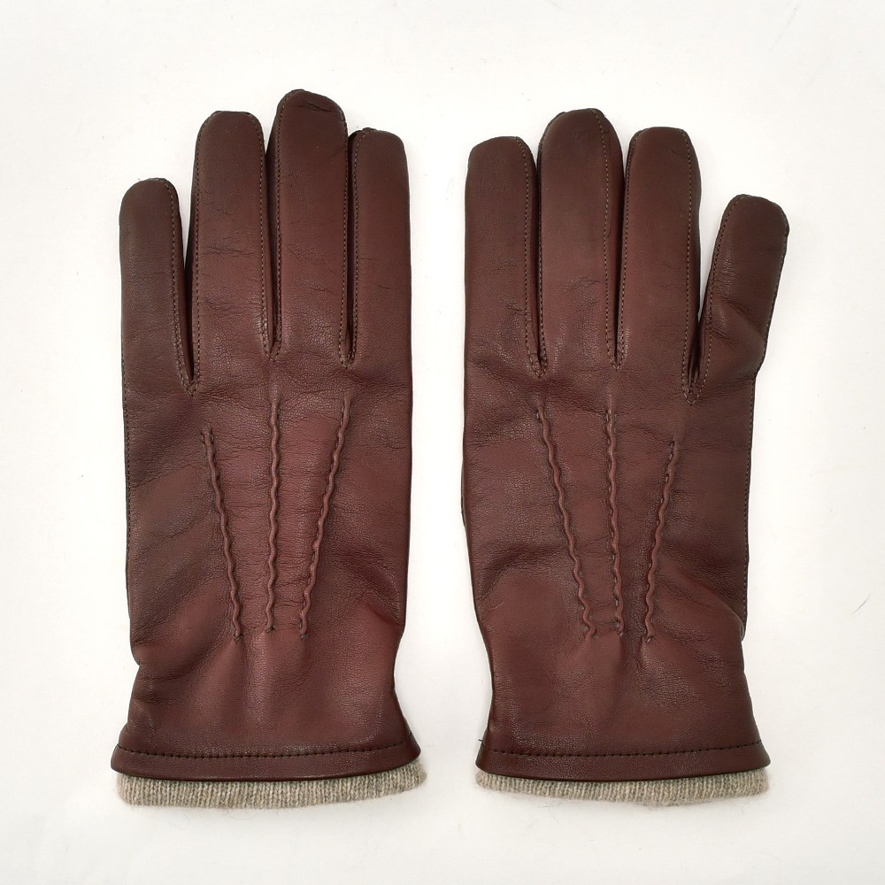 グローブス gloves レザーグローブ メンズ ラムレザー 手袋 3本ラインデザイン カシミヤニット裏地 CA1107 ルビー ワインレッド ギフト プレゼント |  | 01