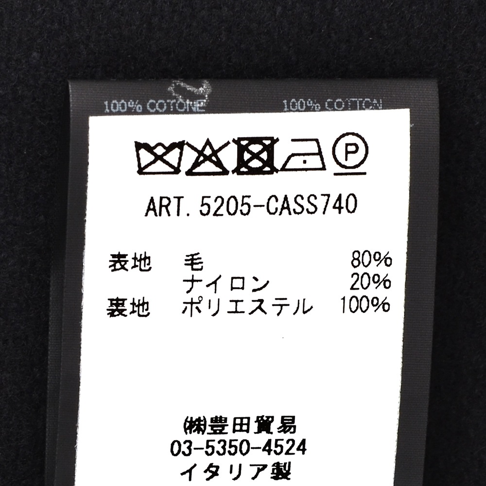 イーヴォ HEVO チェスターコート メンズ CASSANO カッサーノ 3つ釦フロント ウールナイロンメルトン生地 ブラック 黒 レギュラーシルエット 国内正規品の画像