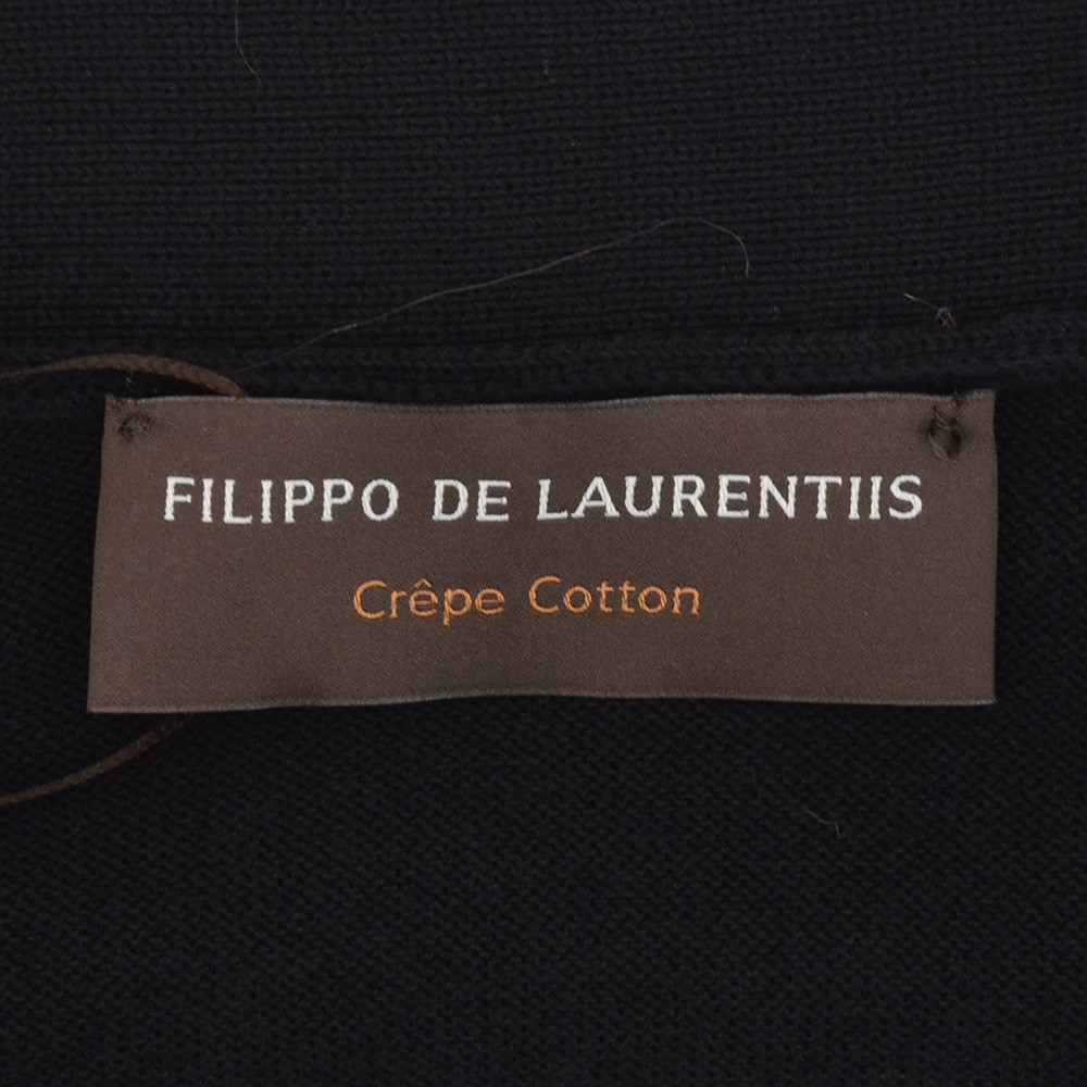 フィリッポ デ ローレンティス　FILIPPO DE LAURENTIIS ニットカーディガン メンズ 長袖 Vフロント クレープコットン ブラック 黒 12ゲージ 国内正規品の画像