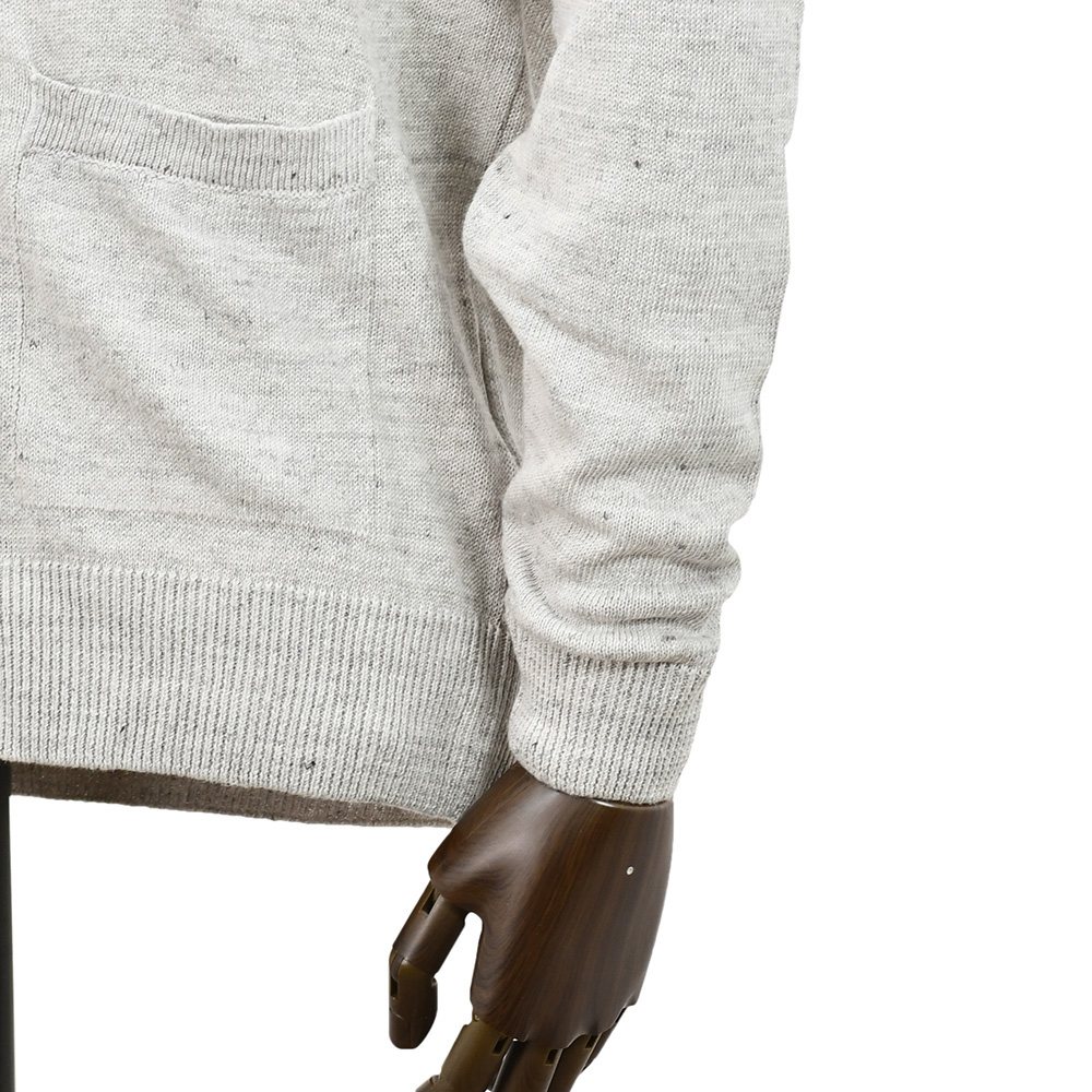 フィリッポ デ ローレンティス FILIPPO DE LAURENTIIS ニットカーディガン メンズ 長袖 Vフロント リネンコットン グレーメランジ 7ゲージ 国内正規品の画像