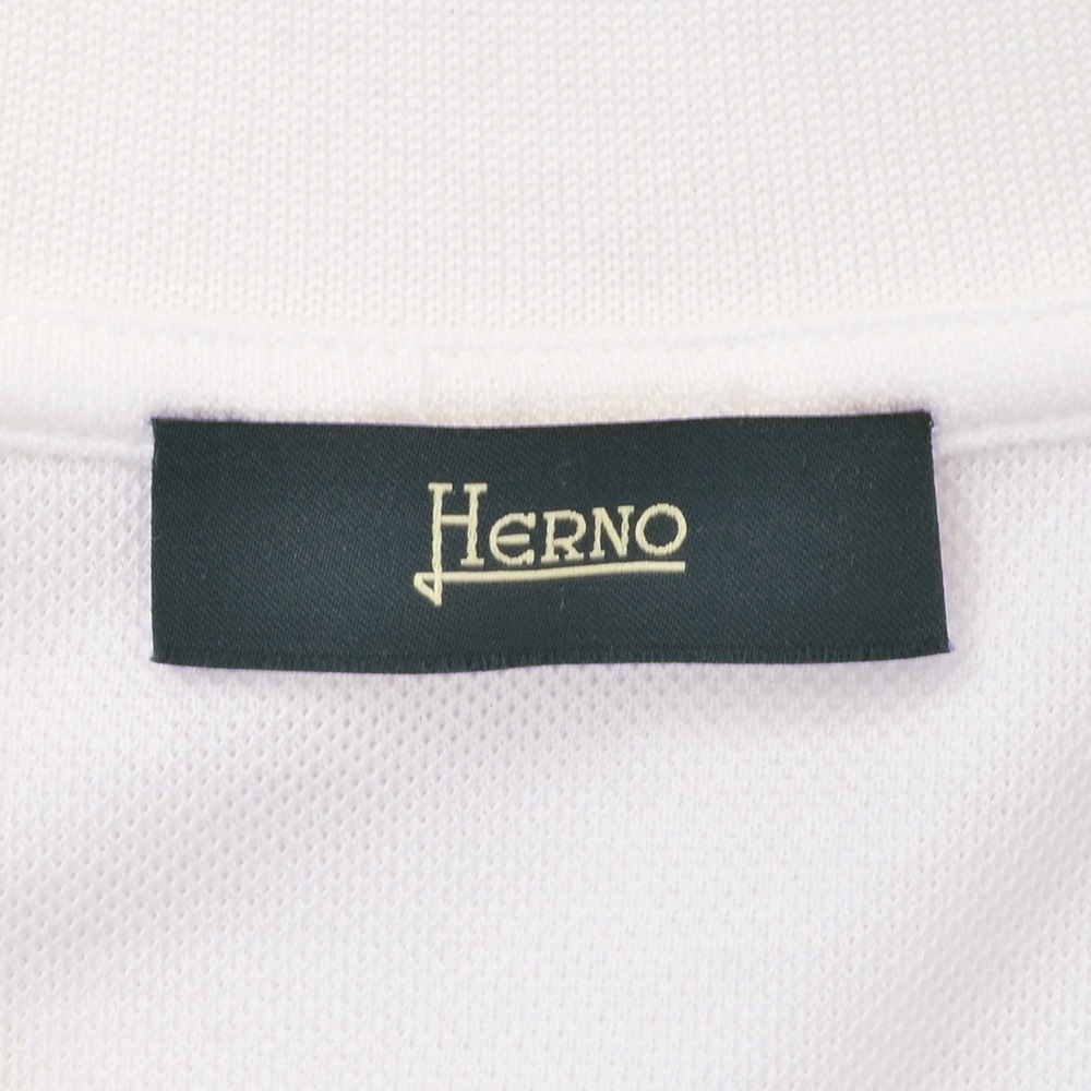 ヘルノ HERNO 半袖開襟シャツ メンズ オープンカラーニットシャツ JERSEY KNIT EFFECT コットンジャージー生地 ホワイト 白 国内正規品の画像