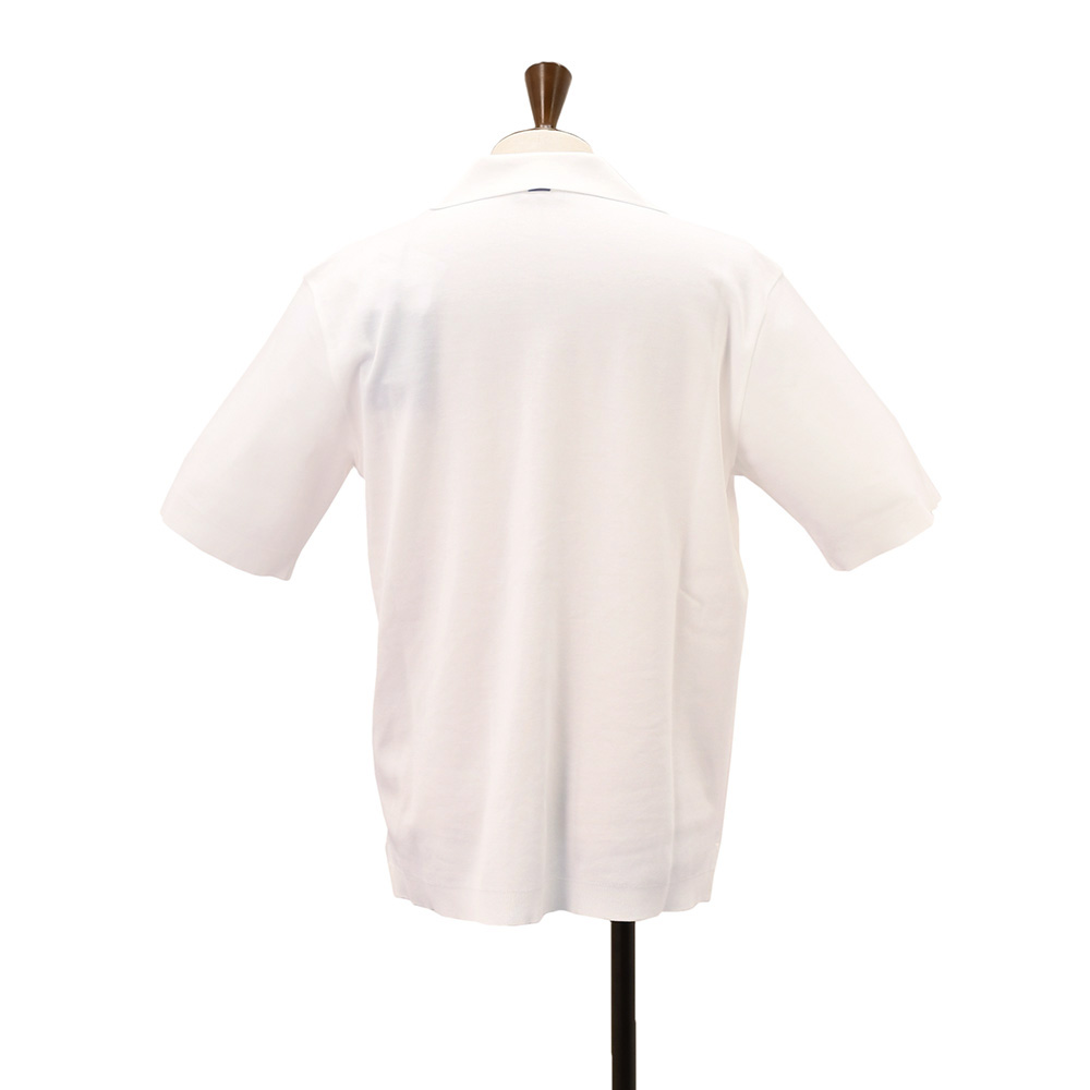 ヘルノ HERNO 半袖開襟シャツ メンズ オープンカラーニットシャツ JERSEY KNIT EFFECT コットンジャージー生地 ホワイト 白 国内正規品の画像