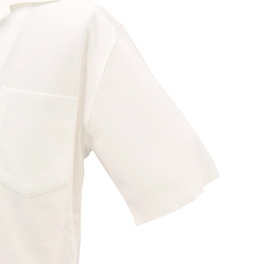 ヘルノ HERNO 半袖開襟シャツ メンズ オープンカラーニットシャツ JERSEY KNIT EFFECT コットンジャージー生地 ホワイト 白 国内正規品の画像