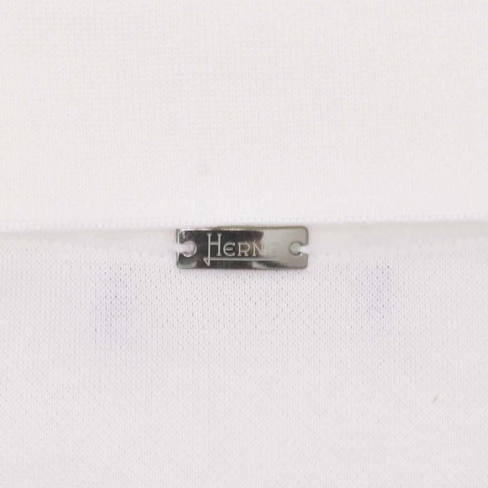 ヘルノ HERNO 半袖開襟シャツ メンズ オープンカラーニットシャツ JERSEY KNIT EFFECT コットンジャージー生地 ホワイト 白 国内正規品の画像