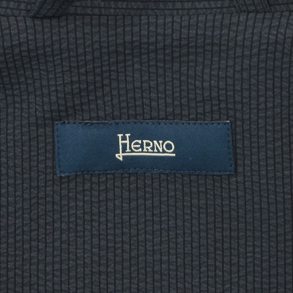 ヘルノ HERNO シャツブルゾン メンズ 長袖シャツ ポリエステルシアサッカー生地 ネイビー 紺 胸ポケットデザイン  軽量 セットアップ可 国内正規品の画像