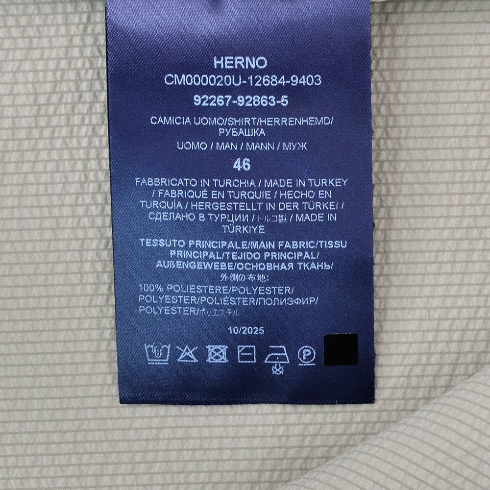ヘルノ HERNO シャツブルゾン メンズ 長袖シャツ ポリエステルシアサッカー生地 ライトグレー 胸ポケットデザイン  軽量 セットアップ可 国内正規品の画像