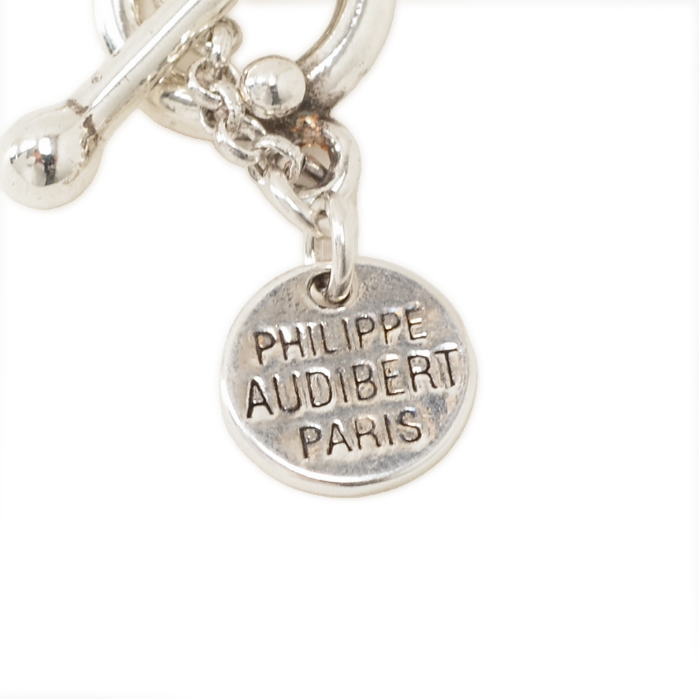 フィリップ オーディベール PHILIPPE AUDIBERT ネックレス メンズ ペンダントトップ 真鍮 シルバー アクセサリー ブランド刻印プレート 国内正規品の画像