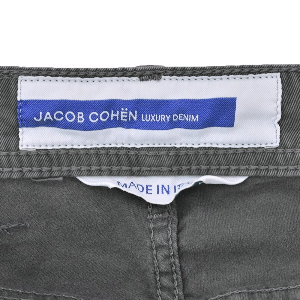 ヤコブコーエン JACOB COHEN コットンパンツ メンズ ストレッチ BARD バードモデル チャコールグレー ハラコパッチ スリムストレートシルエット 国内正規品の画像