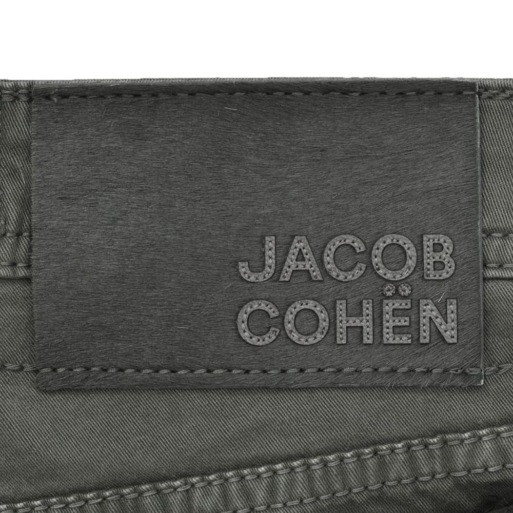 ヤコブコーエン JACOB COHEN コットンパンツ メンズ ストレッチ BARD バードモデル チャコールグレー ハラコパッチ スリムストレートシルエット 国内正規品の画像