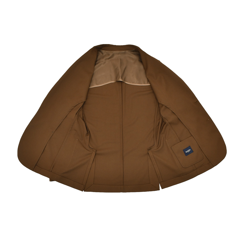 バルバ BARBA シャツジャケット メンズ シングル2つ釦 EASY-J1 ポリエステルレーヨン ストレッチTR生地 ブラウン 茶系 ノッチドラペル 国内正規品の画像